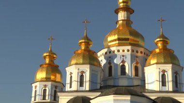 Kiev Saint Michael Gilded Ortodoks katedrali, Ukrayna, 4k görüntüleri video