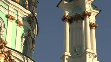 Kiev Güzel Saint Andrews Katedrali, Ukrayna, 4k görüntüleri video