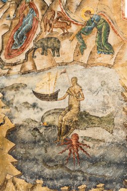 Romanya, Voronet, 15 Eylül 2019 - Voronet Manastırı, Suceava Bölgesi, Romanya - kilise, Unescos Dünya Listesi 'nde yer alan Moldavya' nın boyalı kiliselerinden biri.