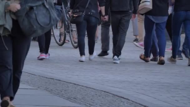Hektisk dag promenader publiken — Stockvideo