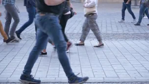 Hektisk dag promenader publiken — Stockvideo