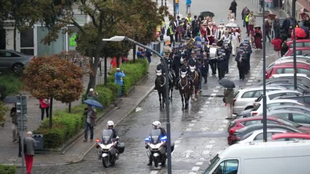 15 septiembre 2018 Orquesta policial en la calle — Vídeos de Stock