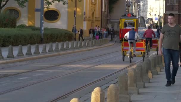 16 września 2018 nowomiejskiego Jadwigi Street Wrocław stary tramwaj — Wideo stockowe
