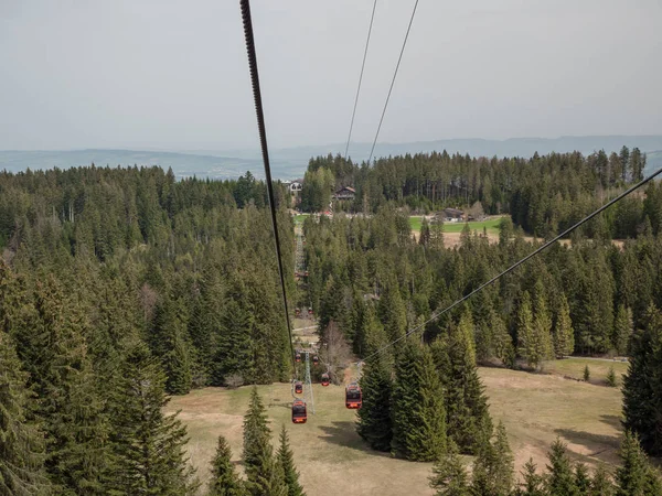 Snow Alps füniküler demiryolu ile Güzel İsviçre Manzaralar