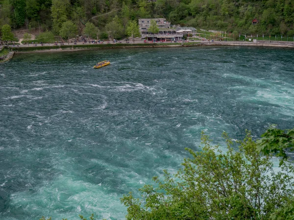 Rhine nedgångar i Schweitz tidig sortvårtid — Stockfoto