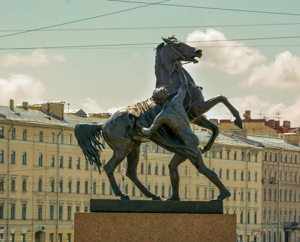 Статуя коня Тамер в Санкт-Петербурзі, Росія — стокове фото