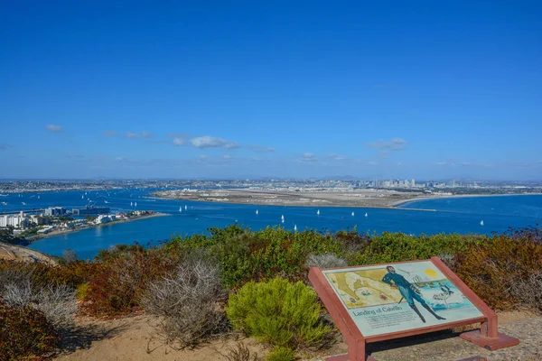 High Panorama View Bayside bij Cabrillo monument in San Diego Stockfoto