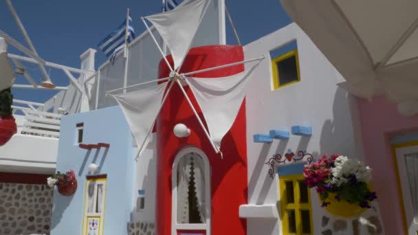 Традиционный средиземноморский стиль украшения цветов на улице — стоковое видео