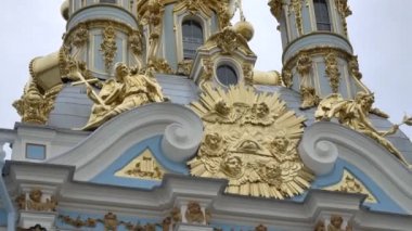 Puşkin 'deki Tsarskoe' daki Sonbahar Parkı Selo Catherine Sarayı, Eylül 2019