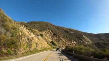 Big Sur California Cabrillo Otoyolu 1. Sahil Yolu, Pov Güney Cipi önde.