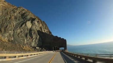 Big Sur California Cabrillo Otoyolu 1. Sahil Yolu, Pov Güney, Tünel