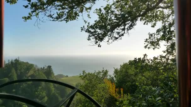 Sinos em Majestic Big Sur com rochas de falésias verdes na Californias Highway 1 unidade cênica — Vídeo de Stock