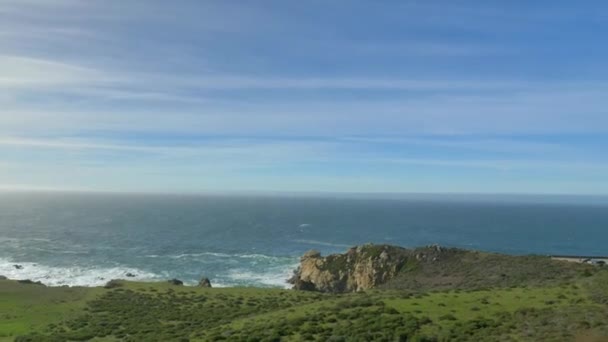 Naturskönt landskap Big Sur Kalifornien Stilla havet kust motorväg 1 — Stockvideo