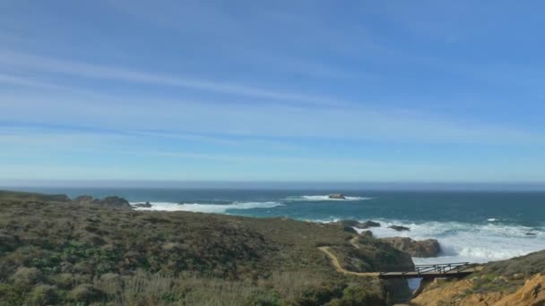 Paisagem panorâmica Big Sur Califórnia Pacífico oceano costa rodovia 1 — Vídeo de Stock
