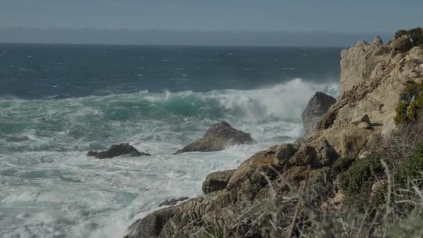 Paisagem panorâmica Big Sur Califórnia Pacífico oceano costa rodovia 1 — Vídeo de Stock