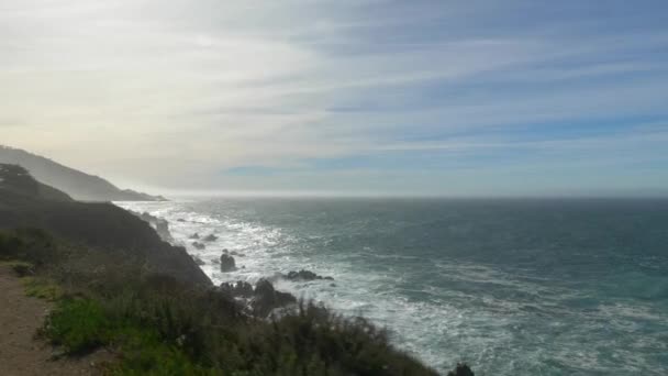 Сценічний ландшафт Big Sur California Pacific Ocean Coast Highway 1 — стокове відео