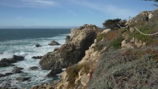 Scenic landscape Big Sur California pacific ocean coast highway 1 — Stock Video