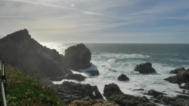 Γραφικό τοπίο Big Sur Καλιφόρνια Ειρηνικός ωκεανός ακτή αυτοκινητόδρομος 1 — Αρχείο Βίντεο