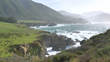 Manzaralı Büyük Sur Kaliforniya Pasifik Okyanusu Sahil Otoyolu 1