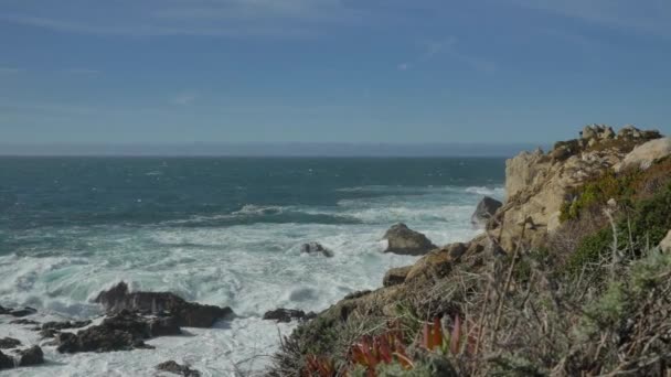 Scenic landscape Big Sur California pacific ocean coast highway 1 — Stock Video