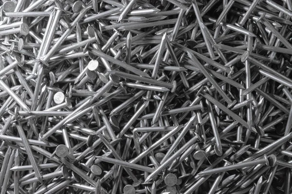 Metal Nails Texture Many New Long Iron Nails Background Wallpaper — Stock Photo, Image