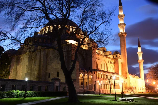 Mosquée Suleymaniye Dans Soirée Istanbul — Photo