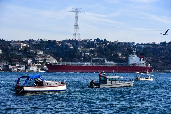 Pont Bosphore Qui Relie Europe Asie Istanbul — Photo