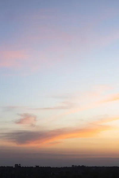 Mjuk Rosa Solnedgång Bakgrund Dark Sky — Stockfoto