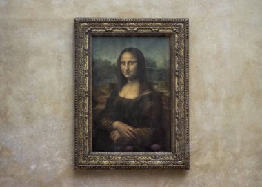 Paris, Fransa - 12 Mart 2018: Mona Lisa Louvre Müzesi'nde turistsiz