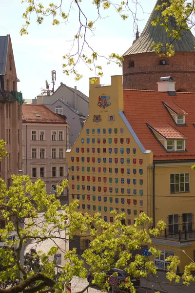 Riga eski şehir caddesi. Riga'da mimari. Letonya