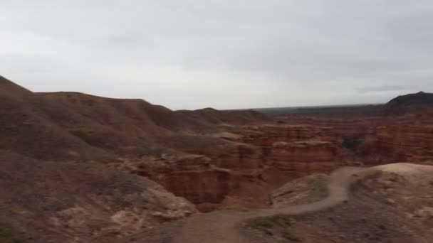 Sharyn Canyon Kasachstan Mai 2019 Canyon Wanderung — Stockvideo