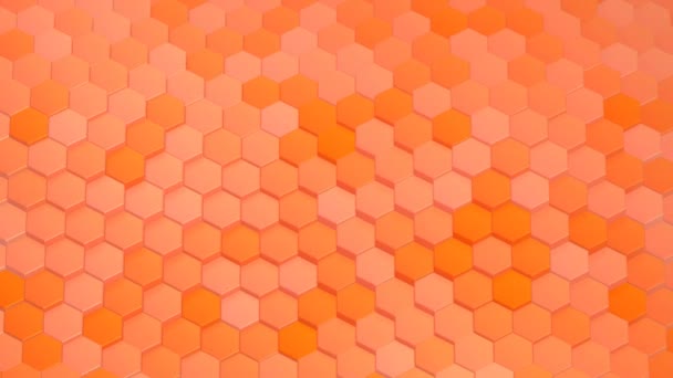 Абстрактный Оранжевый Волновой Шестиугольный Фон Лопающийся Видеофон — стоковое видео