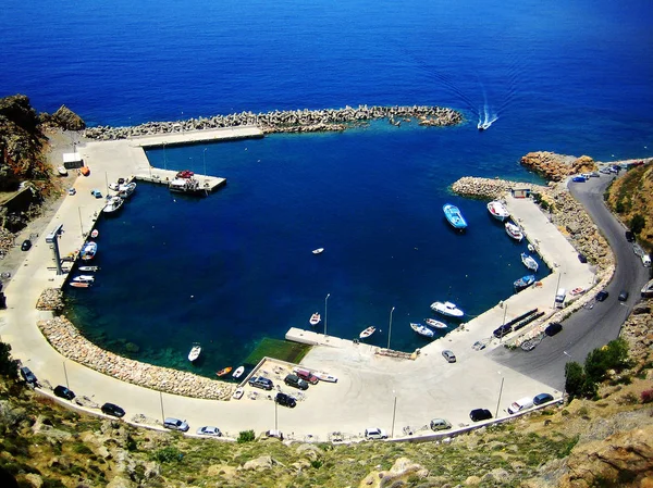 Sfakia クレタ島ギリシャ背景の旧港 — ストック写真