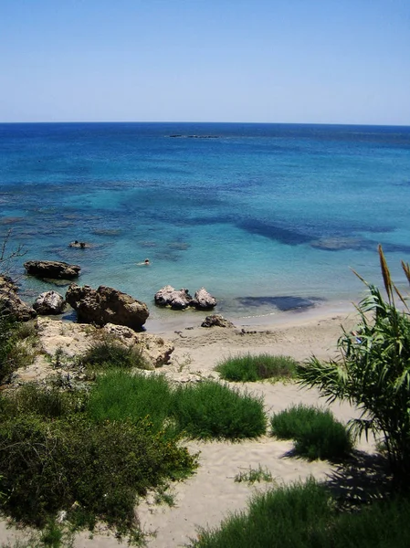 Sur de Creta verano Frangkokastelo fondo de playa de Grecia fondo de pantalla —  Fotos de Stock
