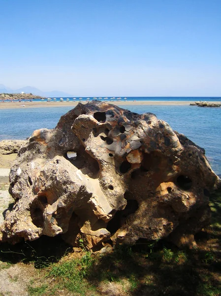 Zuid Kreta zomer Frangkokastelo beach achtergrond van Griekenland behang — Stockfoto