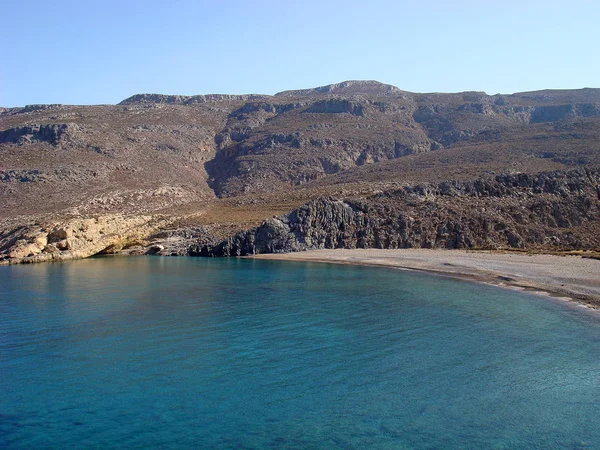 Παραλία στο νησί Kreta Καρούμες φόντο ταπετσαρία καλές εκτυπώσεις — Φωτογραφία Αρχείου