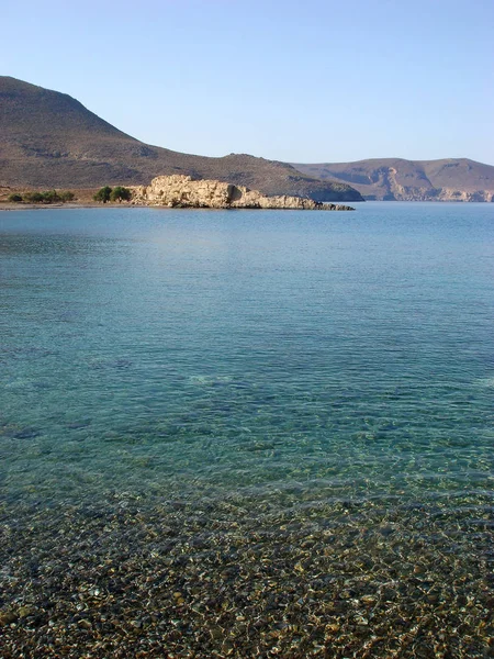 Strand in Kreta Eiland karoumes achtergrond behang Fine prints — Stockfoto