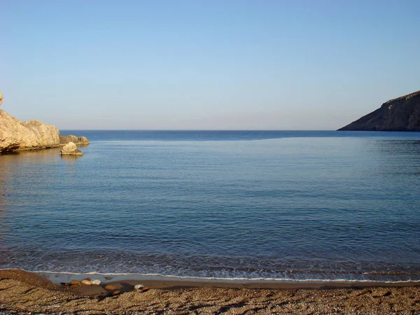 Playa en Kreta isla karoumes fondo papel pintado finas impresiones —  Fotos de Stock