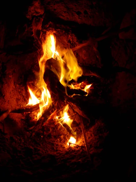 Feuer Flammen Makro Hintergrund Tapeten Bildende Kunst — Stockfoto