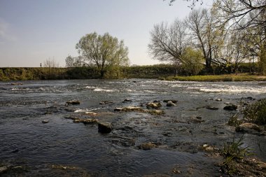 Almanya'da Lippe nehir köy arka plan duvar kağıdı yüksek kaliteli baskılar güzel sanatlar galeri ürünleri