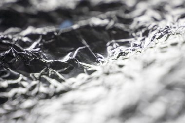 Buruşturulmuş alüminyum folyo soyut makro arka plan yüksek kaliteli pr