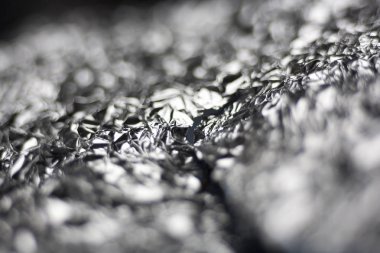 Buruşturulmuş alüminyum folyo soyut makro arka plan yüksek kaliteli pr