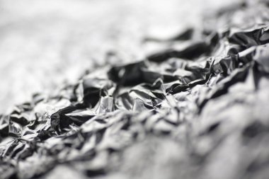 Buruşturulmuş alüminyum folyo soyut makro arka plan yüksek kaliteli pr