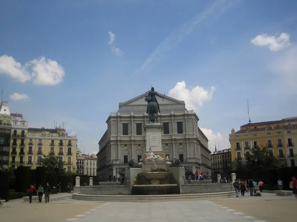 Madrit, Spagna - 12 agosto 2007: Veduta del centro top places on — Foto Stock