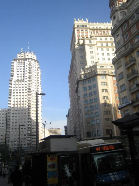 Madrid, Spain  - 12 August 2007: Vintage view of the center top — Stock Photo, Image