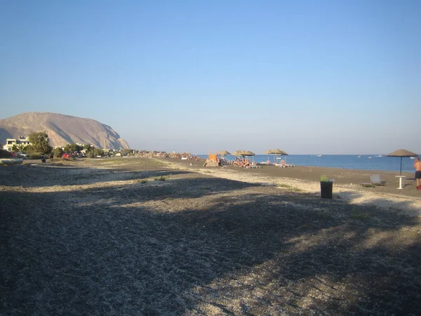 サントリーニ島 ギリシャ 2007年8月22日 徒歩で島を探索するレトロな背景インスタントプリント — ストック写真