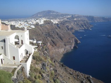 Santorini, Yunanistan, 22 Ağustos 2007 Yaya olarak adayı keşfediyor