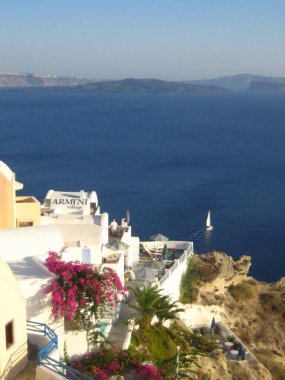 Santorini, Yunanistan, 22 Ağustos 2007 Yaya olarak adayı keşfediyor