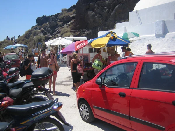 Santorini Grécia Segunda Feira Agosto 2007 Explorando Ilha Fundo Retro — Fotografia de Stock