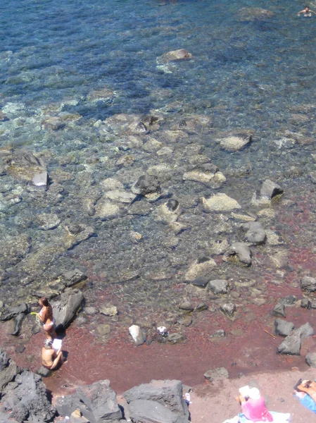 Σαντορίνη Ελλάδα Δευτέρα Αυγούστου 2007 Εξερευνώντας Νησί Πόδια Retro Background — Φωτογραφία Αρχείου